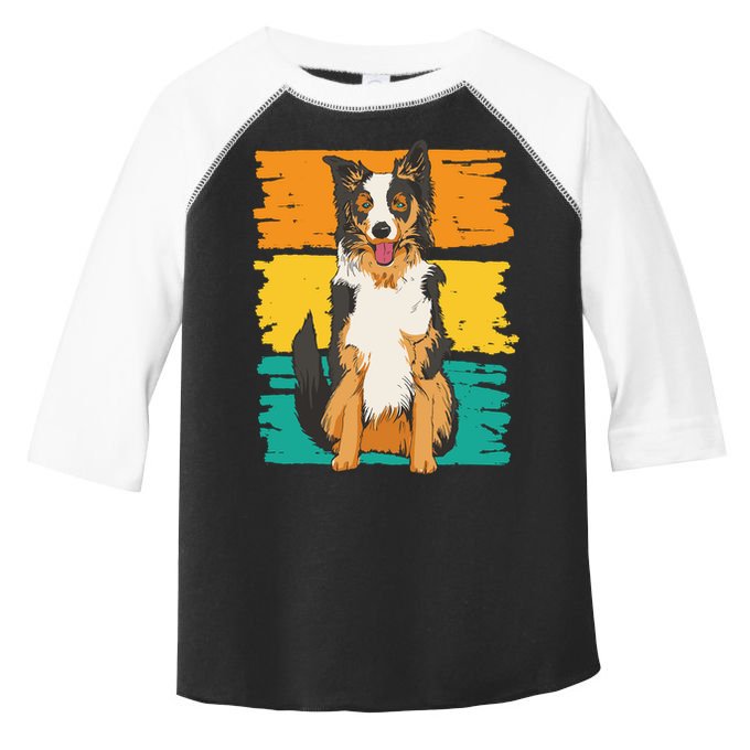 Retro Border Collie Toddler Fine Jersey T-Shirt