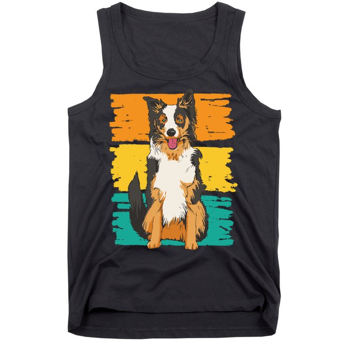 Retro Border Collie Tank Top