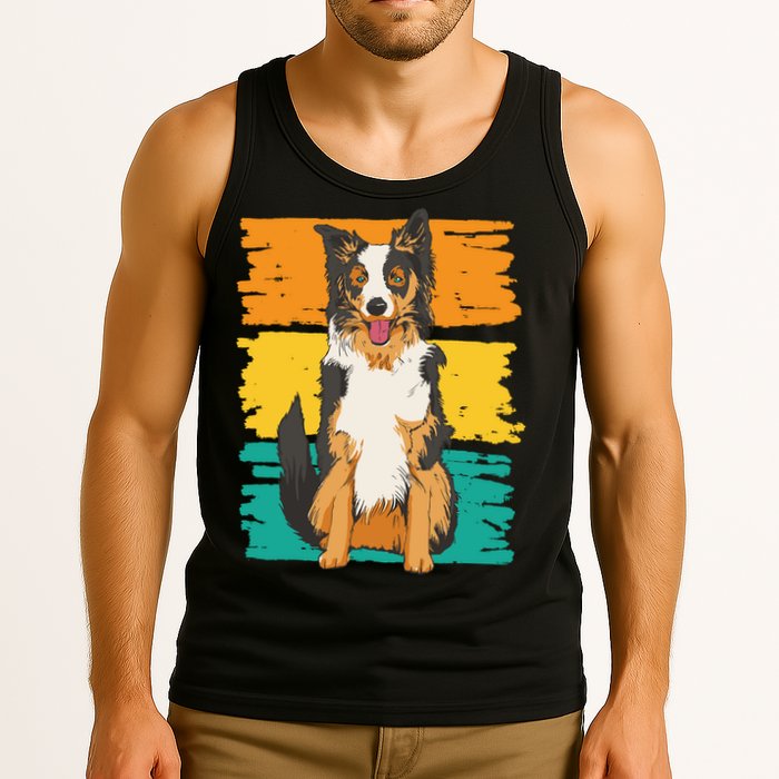 Retro Border Collie Tank Top