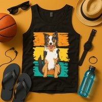 Retro Border Collie Tank Top