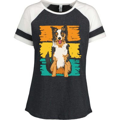 Retro Border Collie Enza Ladies Jersey Colorblock Tee