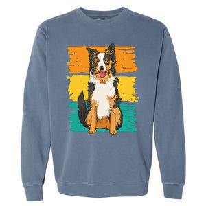 Retro Border Collie Garment-Dyed Sweatshirt