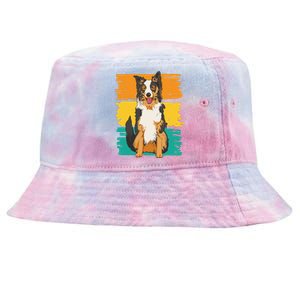 Retro Border Collie Tie-Dyed Bucket Hat