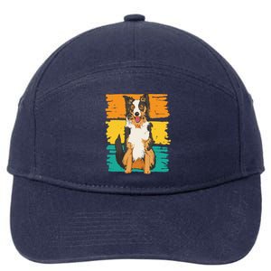 Retro Border Collie 7-Panel Snapback Hat