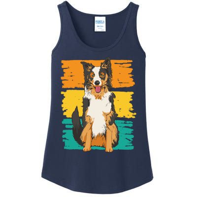 Retro Border Collie Ladies Essential Tank