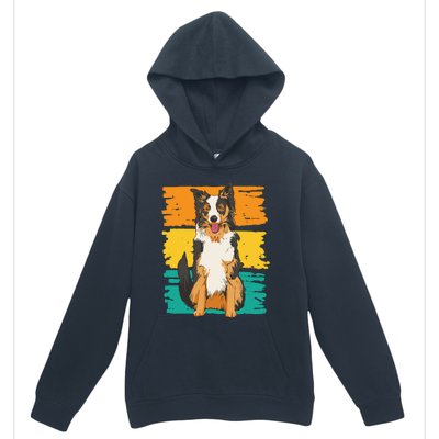 Retro Border Collie Urban Pullover Hoodie