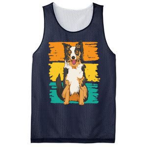 Retro Border Collie Mesh Reversible Basketball Jersey Tank