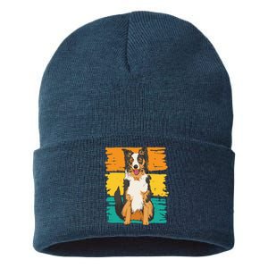 Retro Border Collie Sustainable Knit Beanie