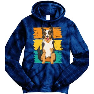 Retro Border Collie Tie Dye Hoodie