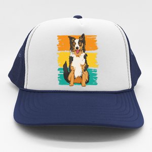 Retro Border Collie Trucker Hat