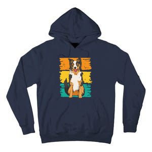 Retro Border Collie Tall Hoodie