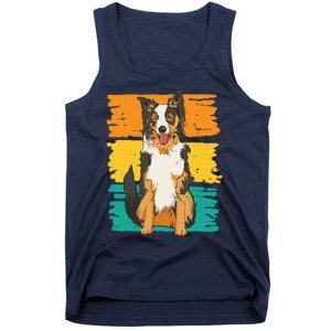 Retro Border Collie Tank Top