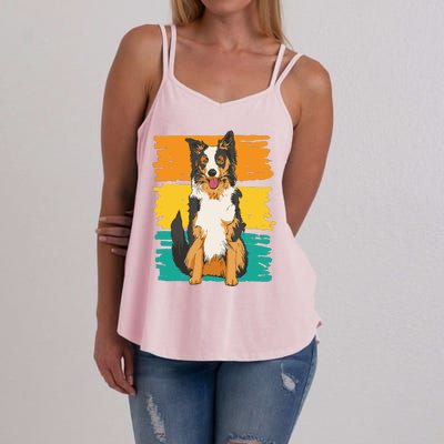 Retro Border Collie Women's Strappy Tank