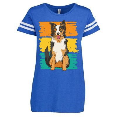 Retro Border Collie Enza Ladies Jersey Football T-Shirt