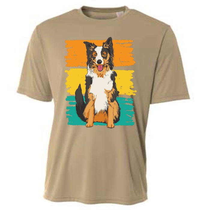 Retro Border Collie Cooling Performance Crew T-Shirt