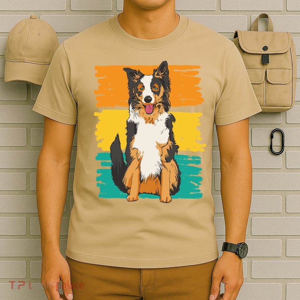 Retro Border Collie T-Shirt
