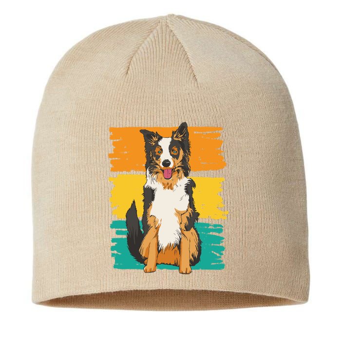 Retro Border Collie Sustainable Beanie