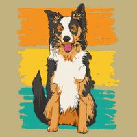 Retro Border Collie Sustainable Beanie
