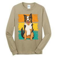 Retro Border Collie Tall Long Sleeve T-Shirt