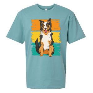 Retro Border Collie Sueded Cloud Jersey T-Shirt