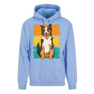 Retro Border Collie Unisex Surf Hoodie