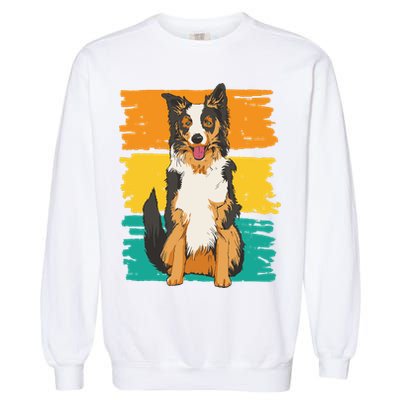 Retro Border Collie Garment-Dyed Sweatshirt