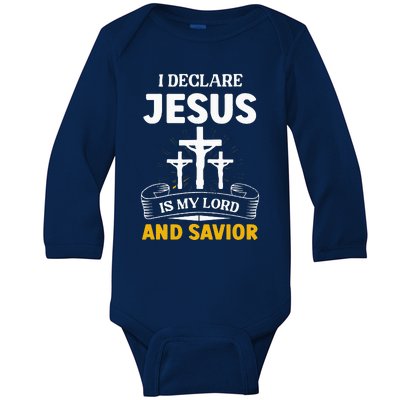 Religious Bible Church Jesus Is My Lord And Savior Baby Long Sleeve Bodysuit