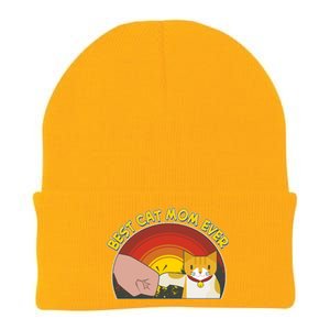 Retro Best Cat Mom Ever Knit Cap Winter Beanie