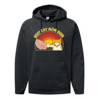 Retro Best Cat Mom Ever Performance Fleece Hoodie