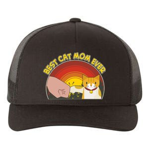 Retro Best Cat Mom Ever Yupoong Adult 5-Panel Trucker Hat