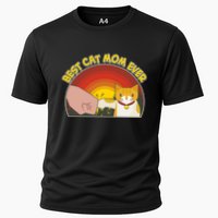 Retro Best Cat Mom Ever Cooling Performance Crew T-Shirt