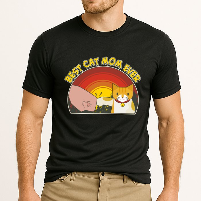 Retro Best Cat Mom Ever Cooling Performance Crew T-Shirt