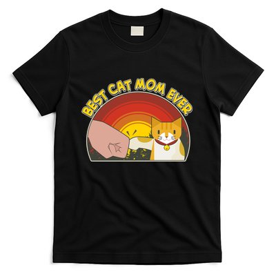 Retro Best Cat Mom Ever T-Shirt