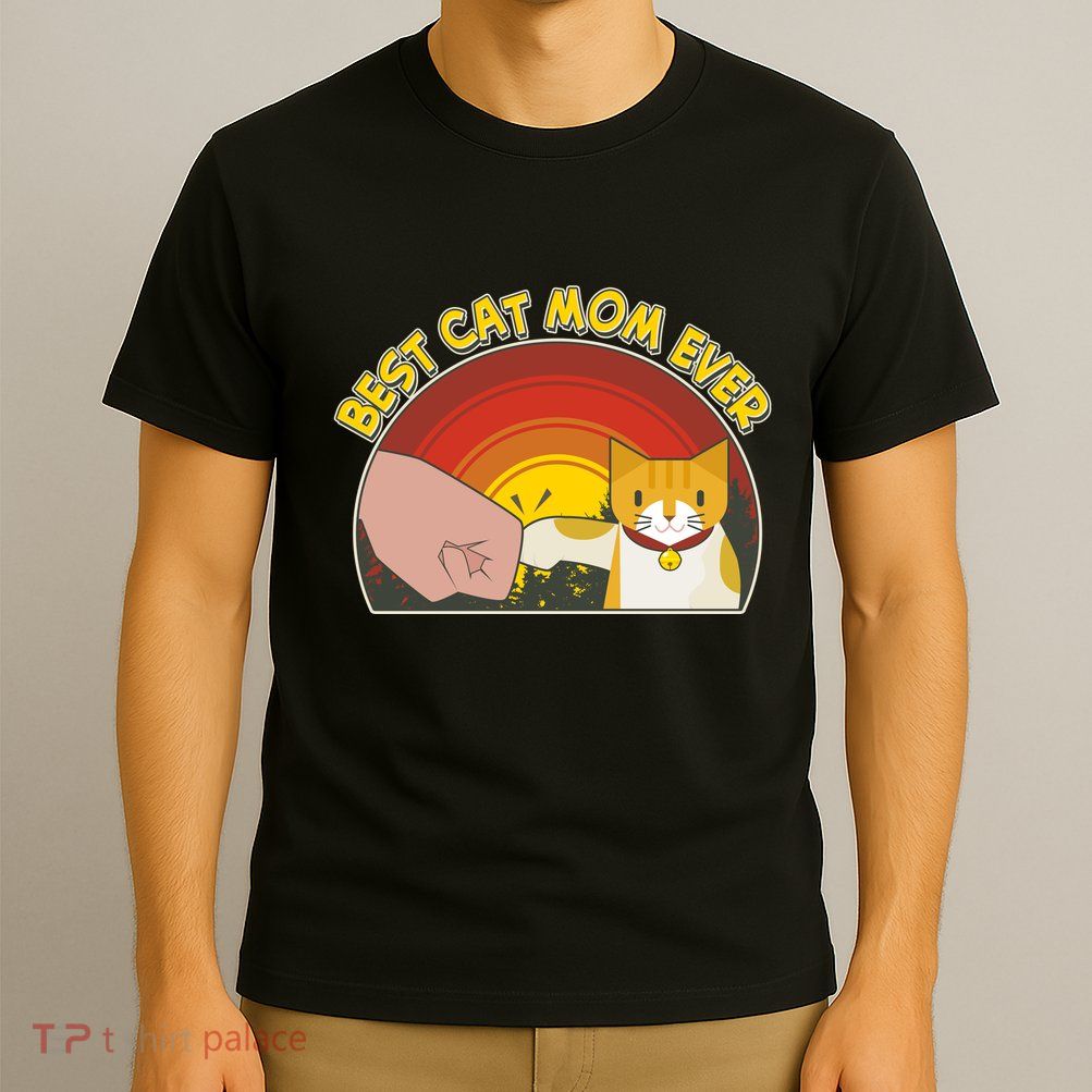 Retro Best Cat Mom Ever T-Shirt