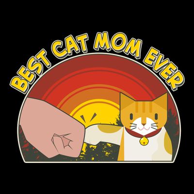 Retro Best Cat Mom Ever T-Shirt