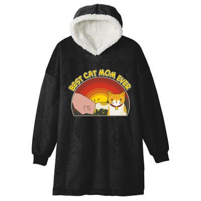 Retro Best Cat Mom Ever Hooded Wearable Blanket