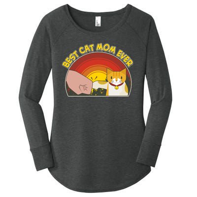 Retro Best Cat Mom Ever Women's Perfect Tri Tunic Long Sleeve Shirt