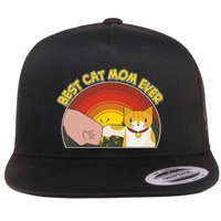 Retro Best Cat Mom Ever Flatbill Hat