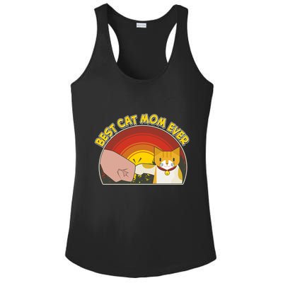 Retro Best Cat Mom Ever Ladies PosiCharge Competitor Racerback Tank