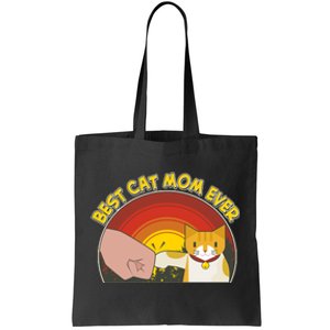 Retro Best Cat Mom Ever Tote Bag