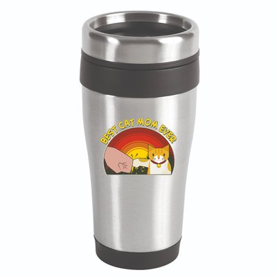 Retro Best Cat Mom Ever 16oz Travel Tumbler