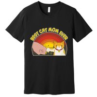 Retro Best Cat Mom Ever Premium T-Shirt