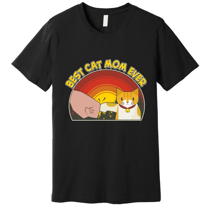 Retro Best Cat Mom Ever Premium T-Shirt