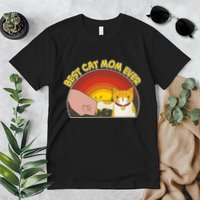 Retro Best Cat Mom Ever Premium T-Shirt