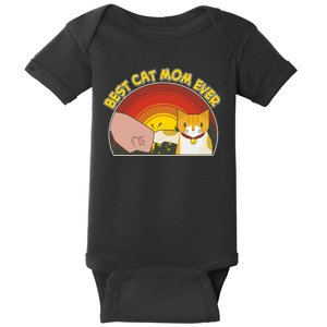 Retro Best Cat Mom Ever Baby Bodysuit