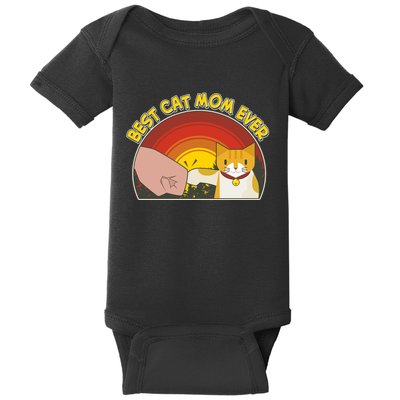 Retro Best Cat Mom Ever Baby Bodysuit