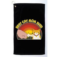 Retro Best Cat Mom Ever Golf Towel