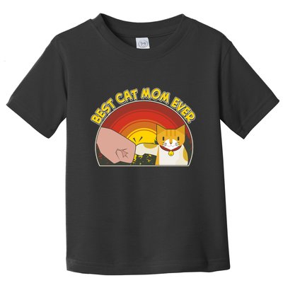 Retro Best Cat Mom Ever Toddler T-Shirt