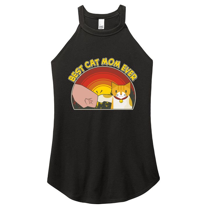 Retro Best Cat Mom Ever Women's Perfect Tri Rocker Tank