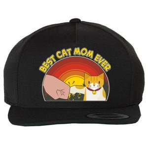 Retro Best Cat Mom Ever Wool Snapback Cap